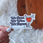 Big Moods - "We read. We wine. We repeat" Book Sticker