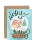 1canoe2 - Holly Jolly Snowglobe Holiday Greeting Card