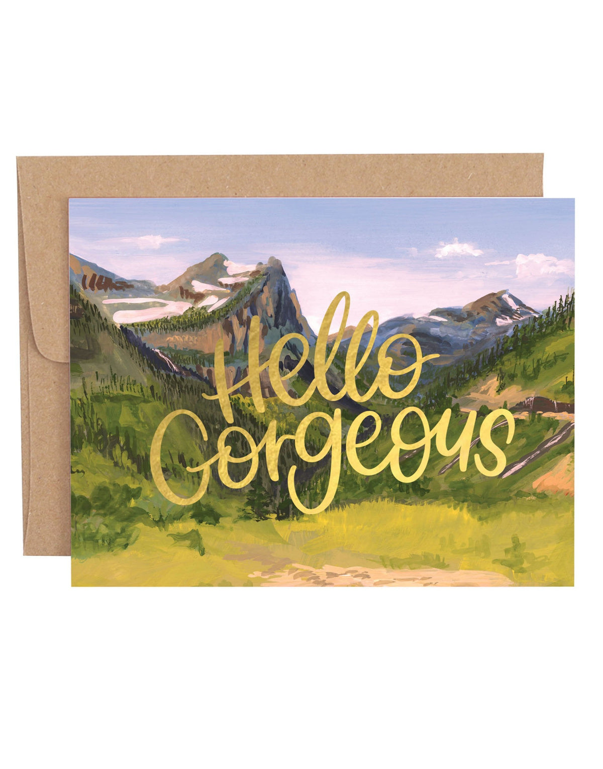 1Canoe2, Hello Gorgeous Glacier Landscape Greeting Card