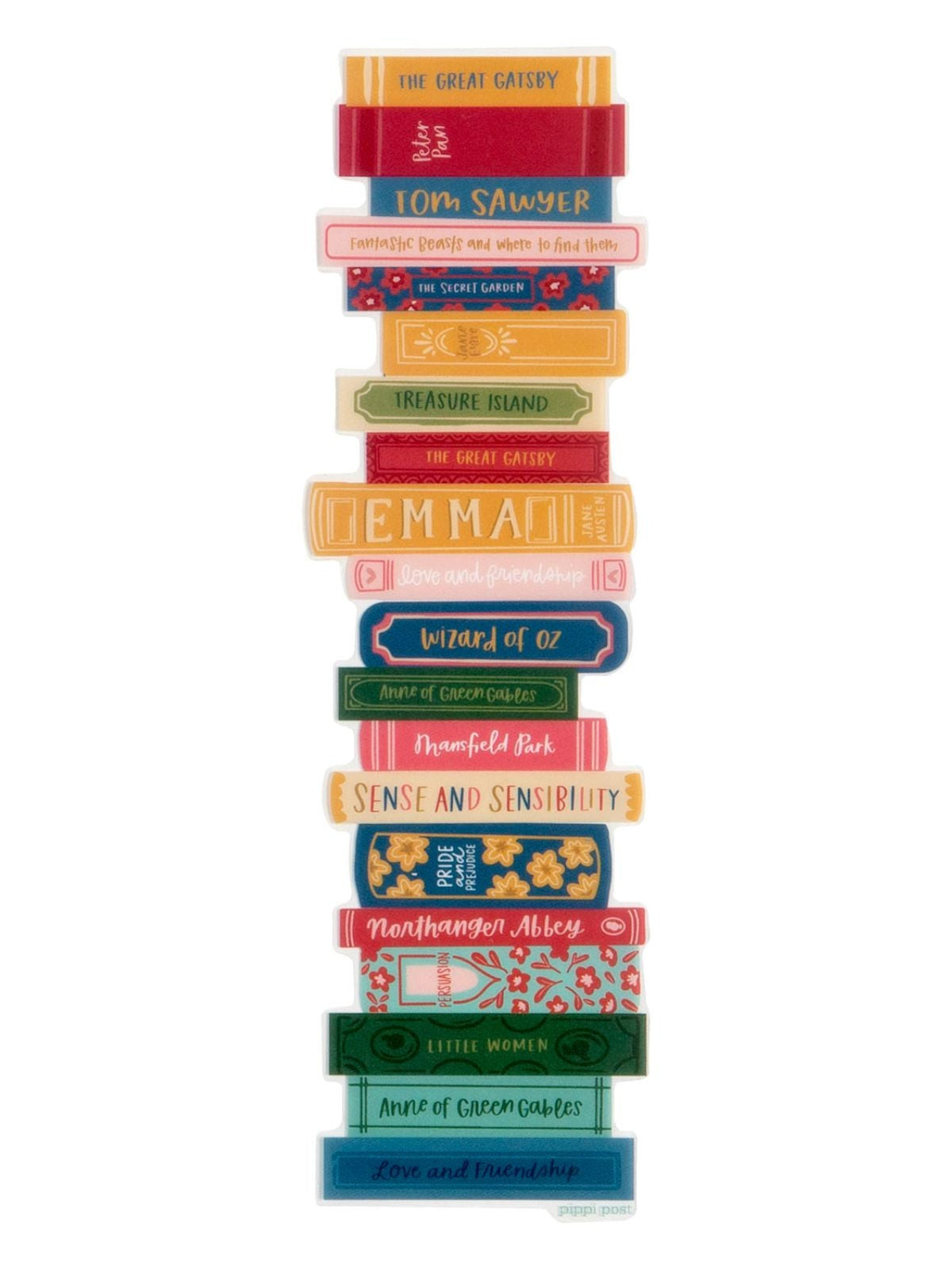 Pippi Post, Book Stack Transparent Bookmark