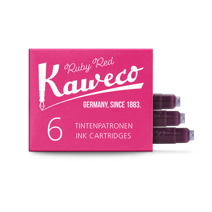 Kaweco, Ink, Fountain Pen Refill, 6 Cartridges, Ruby Red