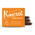 KAWECO, INK , FOUNTAIN PEN REFILL, 6 CARTRIDGES, SUNRISE ORANGE