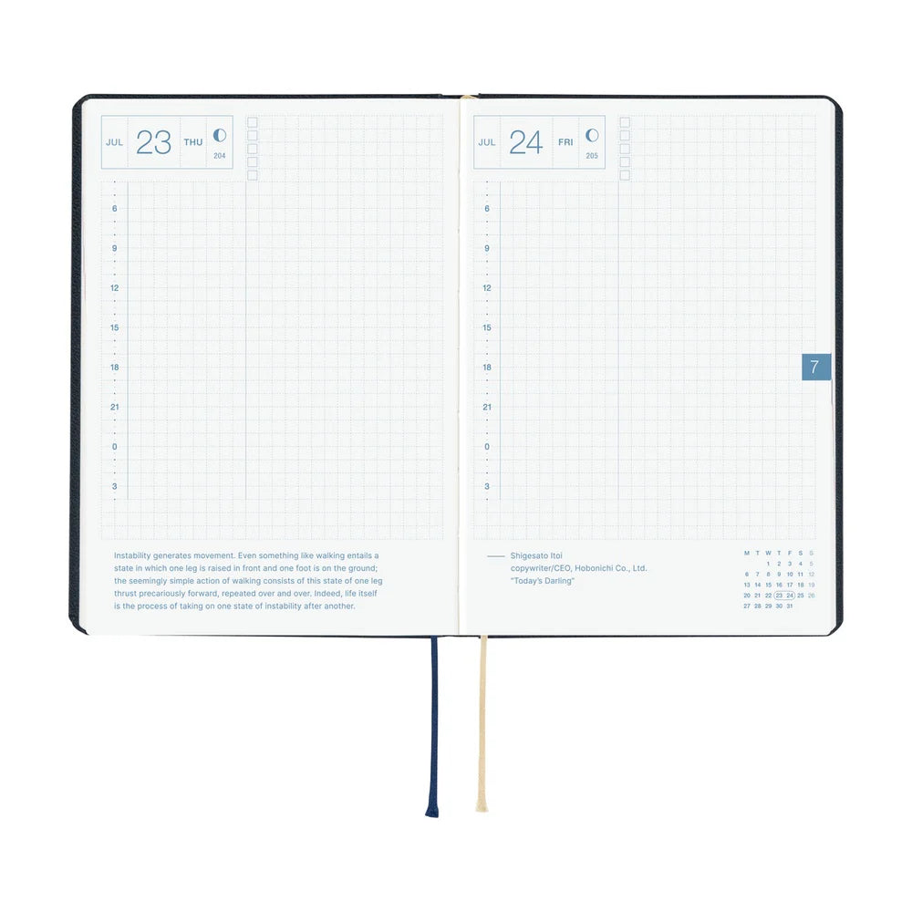 Hobonichi, Techo 2026 HON A6, Slash, Navy