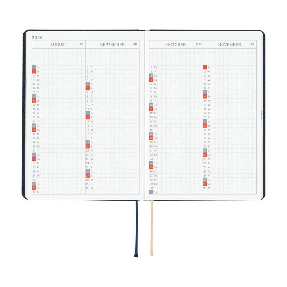 Hobonichi, Techo 2026 HON A6, Slash, Navy