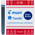 Pilot Namiki IC100  Fountain Pen Ink Cartridges, Blue/Black, 12pk