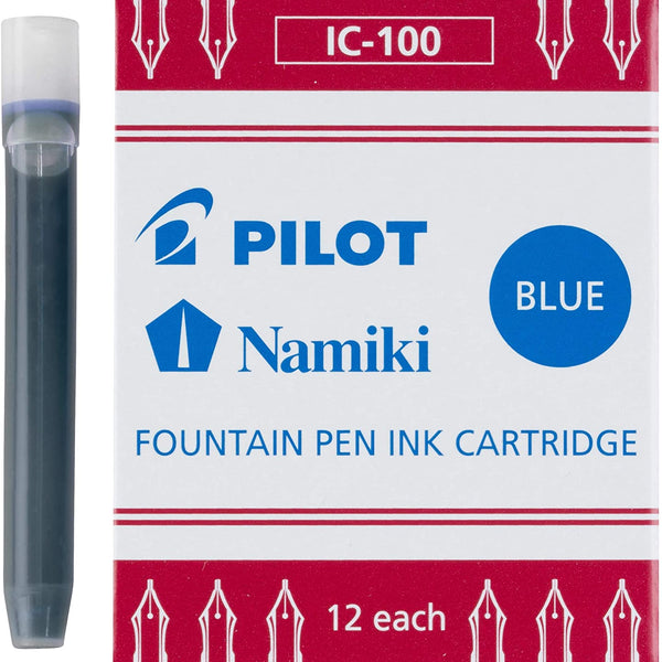 Pilot Namiki IC100 Fountain Pen Ink Cartridges, Blue, 12pk