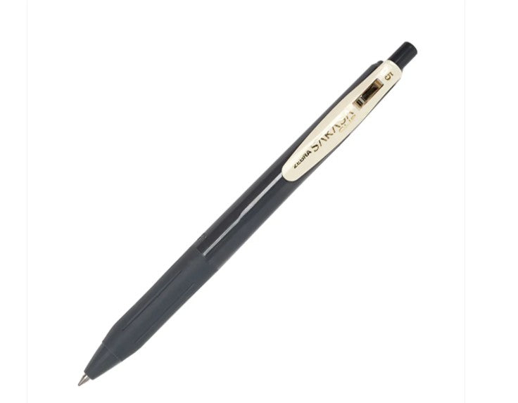 Zebra Sarasa Clip Gel Retractable, Vintage Dark Gray, 0.5mm Pen