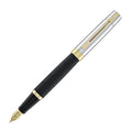 Sheaffer 300 Fountain Pen in Matte Black Shiny Chrome Cap with PVD Gold Trim, Fine