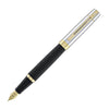 Sheaffer 300 Fountain Pen in Matte Black Shiny Chrome Cap with PVD Gold Trim, Fine