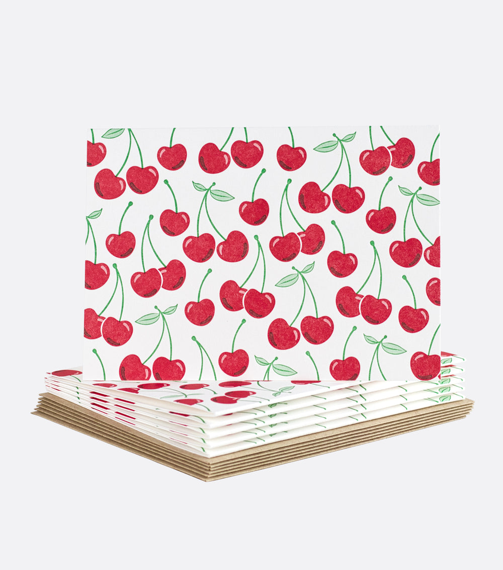 Elum, Trendy Cherries Letterpress Boxed Notes