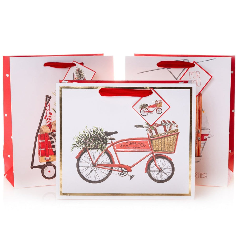 Graphique, Watercolor Icons Holiday Large Gift Bag Set