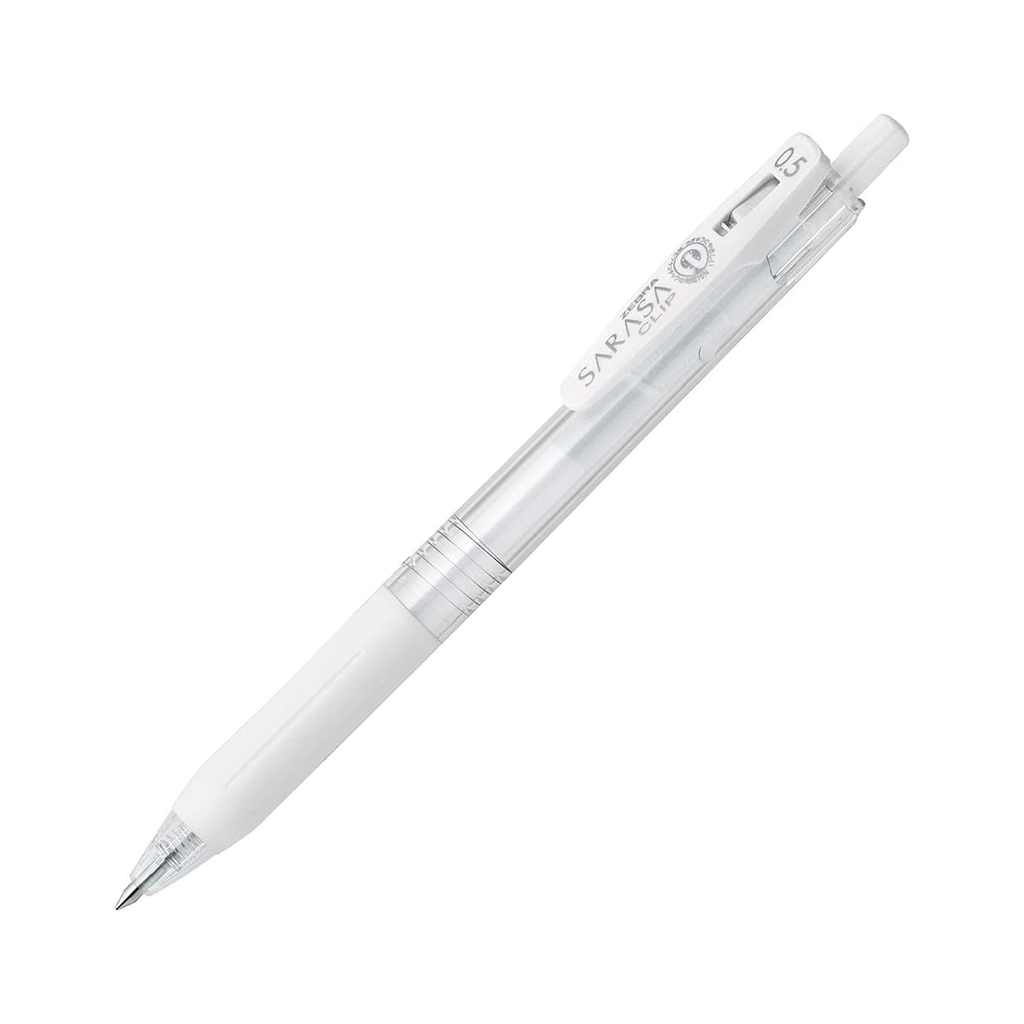 Zebra Sarasa Clip Gel Retractable, Milk White, 0.5mm Pen
